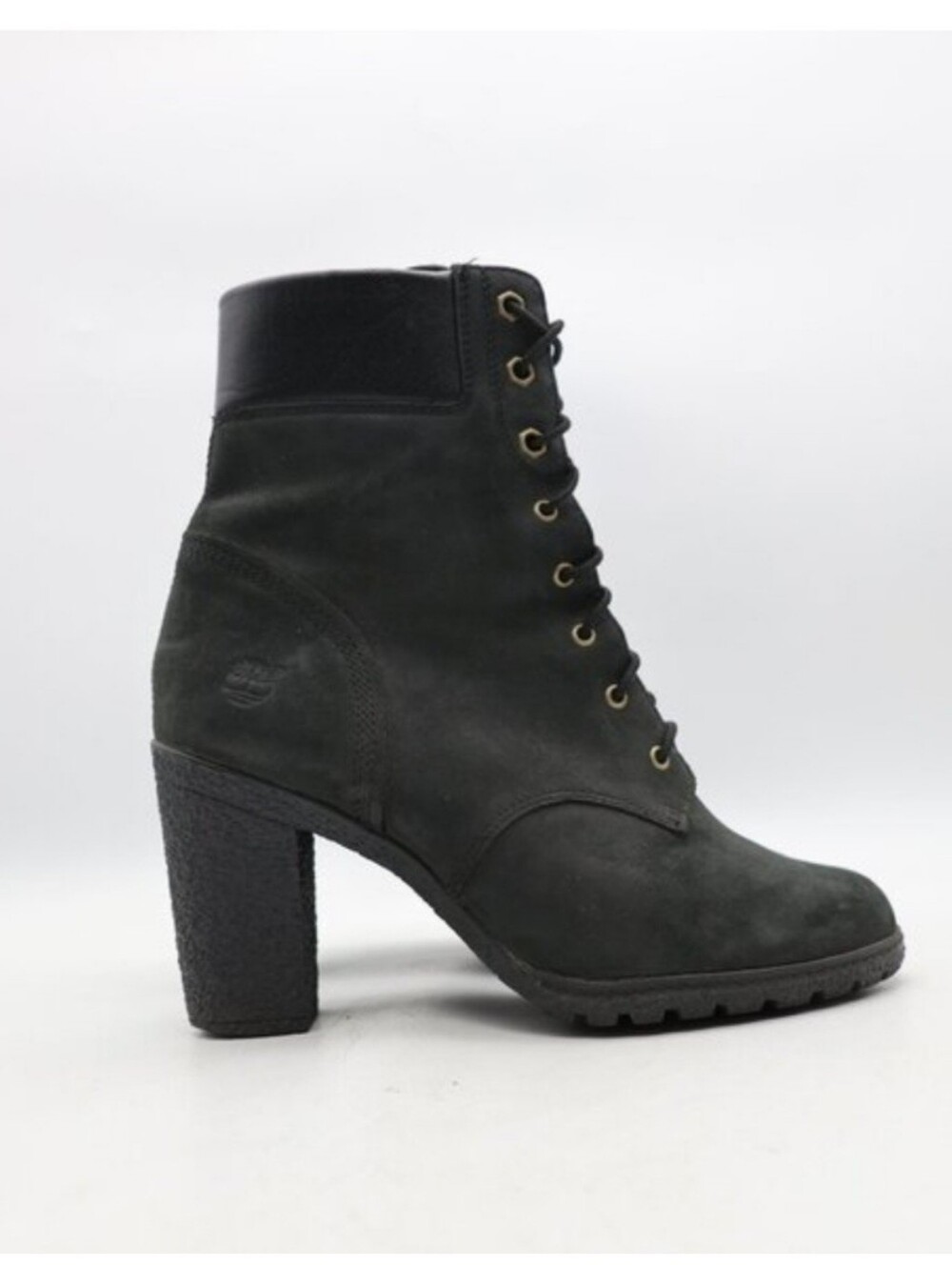 Timberland Tillston Black Suede and Leather Ortholite Lace Up Ankle Boot EUC Sz9
